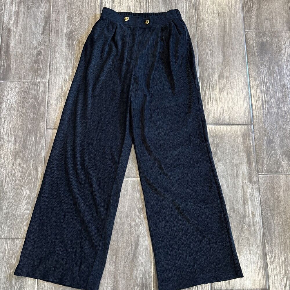 Women’s Size‎ Small Textured Wide Leg Dress Pant Fancy Career